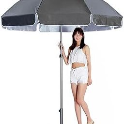 Dark Moon Garden Umbrella with Stand Outdoor Big Size 7ft Waterproof Heavy Duty Strong Garden Umbrella Black (D14)-picture-17