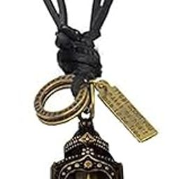 Religious Lord Shree Ganesh Grey Metal And Adjustable Leather Pendant Necklace Chain For Men And Women SPn93-image-50