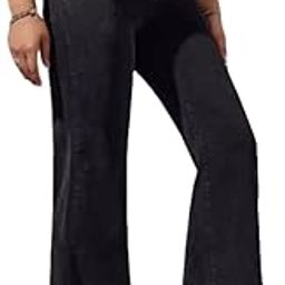 comfits Women's High Waist Wide Leg Jeans, Regular Fit, Baggy Style, Black-picture-32
