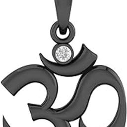 Om God Religious Pendant Gold Plated/Silver Plated/Black Rhodium American Diamond For Men And Women's-image-47