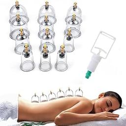 H&HGOLDI Massage Cans Cups Chinese Vacuum Cupping Kit Pull Out Vacuum Apparatus Therapy Relax Massagers (Clear, Transparent) - Pack of 12Pcs-image-103