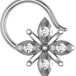 18k (750) White Gold and Diamond Nose Ring-image-53