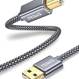 FEDUS USB Printer Cable, 10 Meter Nylon Braided Gold Plated USB A to Male To USB B 2.0 Cable Cord Compatible with Printers, Scanner For Brother Dell, HP, Epson, Canon, Lexmark, Xerox, Epson GRAY-image-59