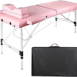 Lash Bed for Lash Extensions Portable Lash Bed Massage Table with Eyelash Pillow Esthetician Bed Salon Table Spa Table Spa Bed Height Adjustable Waterproof Aluminum Frame (Pink)-image-33