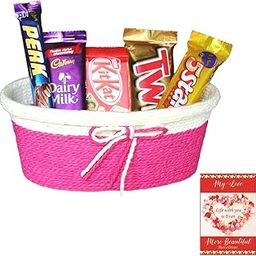 SFU E Com Crunchy And Waffery Chocolate Hamper With Someone Special | Valentine Chocolate With Love Greeting Card | Valentine Chocolate Hamper | 124-80