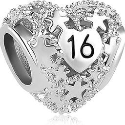 Happy Birthday Sweet 16th Adult 18th Charm Compatible with Pandora Charms Bracelets, Copper, No Gemstone-picture-51