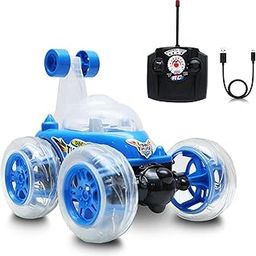 Wonder Remote Control Rotating Rolling Stunt RC Car Toys for Kids Off Road Vehicle Toy Cars Kids Monster Truck Rock Climbing Car Toy 2-10 Year (Blue)-image-2