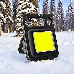 COB Keychain Flashlight - Mini Rechargeable LED Work Light with 1000 Lumens Brightness Waterproof 4 Lighting Modes Pocket Flashlight with Bottle Opener Magnet for Camping Repairing Night Fishing-10