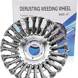Samnantools Wire Wheel Weed Brush for Grass Cutter – Universal Trimmer Head for Garden, Lawn Mower, and Brush Cutter 8 inch-14