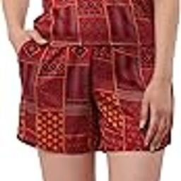 Women's Geometric Print Romper, Sleeveless Summer Playsuit with Tie Straps, Black Multi-Pattern-image-15