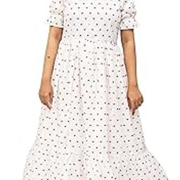 Women's V Neck Cotton Weastern Dress Long Maxi Dress, Black and White Printed| Half Sleeve Full Length Maxi/Gown/Office wear| Outing Casual Wear-image-45