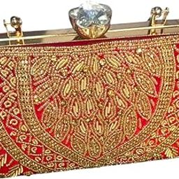 Handicraft Hand Embroidered Box Clutch sling Bag Purse for Bridal, Casual, Wedding Bag for Women & Girls-image-17