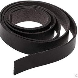 FABLOFT® 2 Pcs 2M in Length 1.5cm Wide Faux Pu Leather Trimming Strap Craft DIY Black-3