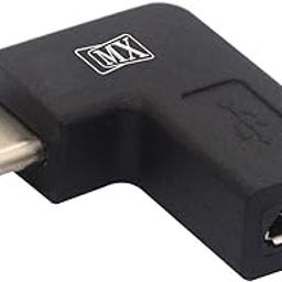 MX USB Type-C Male to Micro USB Female Adapter Right Angle (Black) Compatible with All C Type Supported Mobile, Smartphone, Laptop and Other Devices (Pack of 1)-1