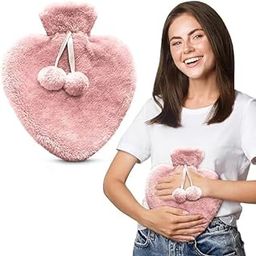 Nuvex Hot Water Bottle with Fluffy Cover 1L, Soft & Reusable Hot & Cold Compress for Period Cramps, Back, Neck & Shoulder Pain Relief, Heat Therapy for Women, Menstrual Care & Winter Comfort, Pink-image-6