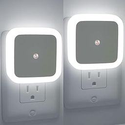 2 Pack Night Lamp Sensor Light For Bedroom Bed Side Home|Smart Automatic Onoff Dim Led Lights|Energy Saving 0.5W Lamp|Long Life For Hallway, Stairs, Kitchen, Bathroom - Polycarbonate, White-16