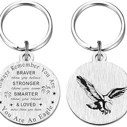 m men style Always Remember You Are An Eagle Silver Stainless Steel Keychain For Men And Women KeyS2-picture-17