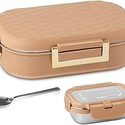 JAYPEE Lux PU Insulated Stainless Steel Lunch Box for School Kids|Airtight Leakproof Lunch Box for Kids Boys & Girls |Unique Design 100% Food Grade |Lunch Box for Office use,580 ml, Brown-image-26