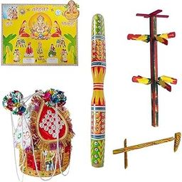 Deccorated Maur Sugga Musar Harish kohbar Marriage Samagri kit for Hindu UP North Indian Bihari Haris for Wedding Ceremony Function Pooja Wedding Marriage Vidhi Rituals | Traditional Pooja Essentials-26