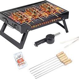 Amazon Brand - Umi UrbanFlame BBQ Grill for Indoor & Outdoor Cooking| Traveler Compact Foldable Tandoor Charcoal Barbeque Grill Set| Tabletop, Portable, Easy Assembly- (Black)-image-23