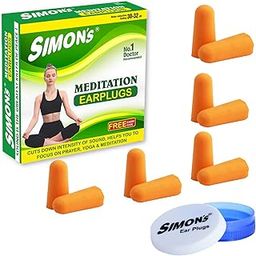 Simon’s Meditation Foam Earplugs - Super Saver Pack with 5 Pairs Soft Foam disposable earplugs for meditation, sleep, blocks noise and surround sound, disposable Earbuds used by Adult and Kids – Pack of 5 Pairs-51