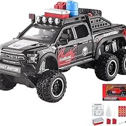 Magicwand 1:28 Scale Die-Cast Raptor Smoke with Accesories【Large】【Box Packing】 with 6 Openable Doors,Pull Back Action,Lights,Music 【Random Color】【Pack of 1】-image-78