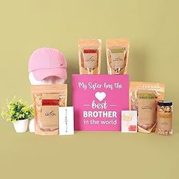 FOODCLOUD.IN Munchies The Best Sister Goodies Box - 5 Healthy and Nutritious Snacks-Vegan, Gluten Free, High Protein & Baked or Roasted - Gift Box (Pack of 7)-image-95
