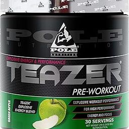 Pole Nutrition Teazer Pre-Workout - High Performance Formula in Green Apple Flavor, 270g - 30 Servings for Explosive Energy and Focus-picture-0