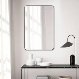 windowera Glass 10" Inch X 14" Inch Bathroom Decorative Oval Mirror Wall Mount (Rectangle Finish : Edge Polished)-image-6