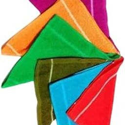 BARBUDDY Cotton Small Size Women's Handkerchief/Rumal/Hankey Extra Soft and Super Absorbent Face Towels for Girls | Confortable & Light-weight, Daily use Hankies-Set of 6 (11x11 inch, Multicolor)-image-25