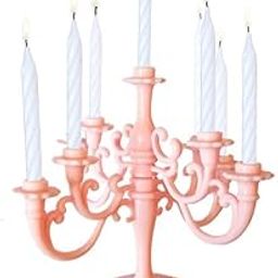 ATEVON Luxury Cake Topper Candle Stand – Pink Decorative Candelabra with 9 Spiral Candles for Birthday, Wedding & Party Celebration Decor-image-11
