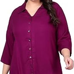 Women's Plus Size Solid Rayon Longline Casual Shirts (2XL to 7XL)-picture-10