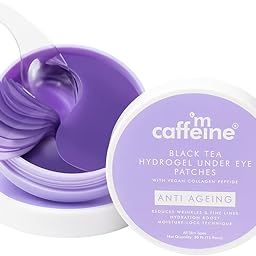 mCaffeine Black Tea Complex™ Anti Ageing Cooling Under Eye Patches with Vegan Collagen Peptide | Boosts Collagen by 80% | Eye Masks for Women and Men | Eye Patch Mask for Instant De-Puffing | 15 Pairs-17