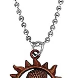 m men style Chhatrapati Shivaji Maharaj Rajmudra Sunshape Locket Pendant Necklace Chain For Men And Women-picture-3