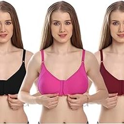 front hook bra for women - pack of 3 - multicolor-image-33