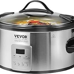 CARTNOVA‚6-Quart Digital Slow Cooker with 3 Heat Settings & 20-Hour Timer ‚¨ Effortless Cooking for Delicious Meals-6