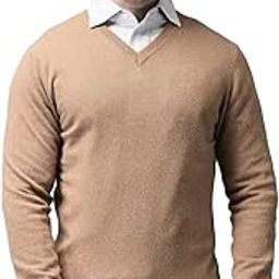 Woodland Men’s Brown Regular Fit V-Neck Pullover – Lightweight Lambswool-Nylon Blend Sweater for Winter Layering-image-1