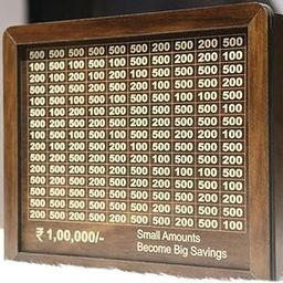 SHIFA CRAFT Wooden Money Piggy Bank, Money Saving Box, Gullak with Savings Chart, 100000 Rupees Goal Tracker, Cash Collection Bank for Kids and Adults(1Pc)-image-98