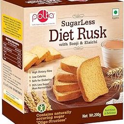 Polka Sugarless Diet Rusk,Sooji with Elaichi, Healthy Snack, High Fiber, Digestive, Sugar Free, 200 Gm-image-39