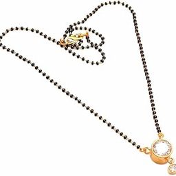 American Diamond Gold Plated Non Adjustable Mangalsutra | Stylish & Lightweight | Jewelry for Womens & Girls for Party, Wedding (Style- Mangal40)-image-98