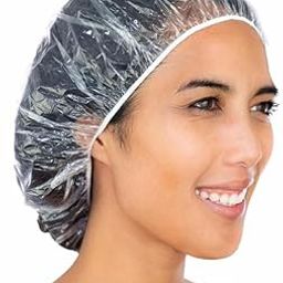 ZAUKY Disposable Shower Caps, 100 Pack, Double Elastic Design, Tear-Resistant, Clear, 11-18 Inch Stretch Length-image-6