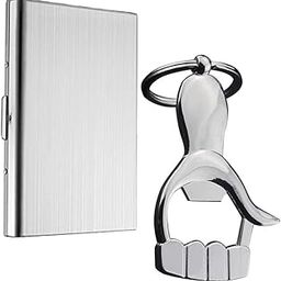 Silver Metal Debit/Credit Card Holder with Bottle Opener Keychain (Combo of 2)-image-22