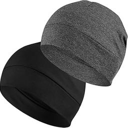 Cotton Skull Caps for Men and Women,2-Pack Lightweight Beanie Sleep Hats Breathable Helmet Liner Biking Running Cycling-image-39