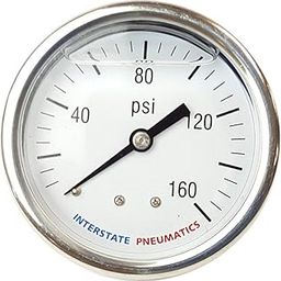 LEFITPA Replacement 160 PSI 2-1/2 Inch Dial 1/4 Inch NPT Rear Mount Oil Filled Pressure Gauge for Interstate Pneumatics G7122-160-26