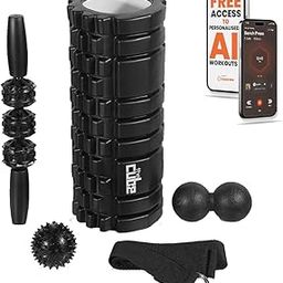 The Cube Club | High Density Foam Roller with Roller Stick, Massage Ball for Deep Tissue Massage, Physical Therapy, Muscle Recovery, Physiotherapy (Foam Roller Kit)-image-2