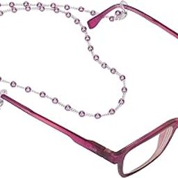 Pearl & Beads Adjustable Unisex Eyeglass Chain Spectacle Cord & Lanyard Neck Strap String Chain Link Holder 74 Cms For Women Men Girl (Purple Colour)-34