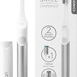 Soniclean 4U Sonic Toothbrush, Oral Care, Electric Toothbrush for Adults, Battery Toothbrush for Adults, Sonic Electric Toothbrush, Electric Toothbrushes with Cover, Silver-image-51