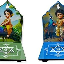 RK Enterprises Murugar Diya Wooden Stand | Traditional Lord Muruga Sikku Kolam Diya Stand | Diya Set for Pooja Decoration | Items for Home Decor Mandir and Temple Decor | Pack of 2-image-39