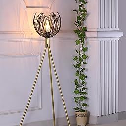 Rust & Shine Multlu Metal Floor Lamp - Black and Gold Finish | with Durable & Steady Iron Construction | Warm Lighting Night Floor Lamp for Home, Bedroom & Living Room Décor-image-99