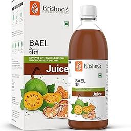 KRISHNA'S HERBAL & AYURVEDA Bael Juice -1000 Ml Concentrate Sugar Free Beal Juice For Healthy Gut Health, Bel Swaras With No Added Color Or Flavour-19